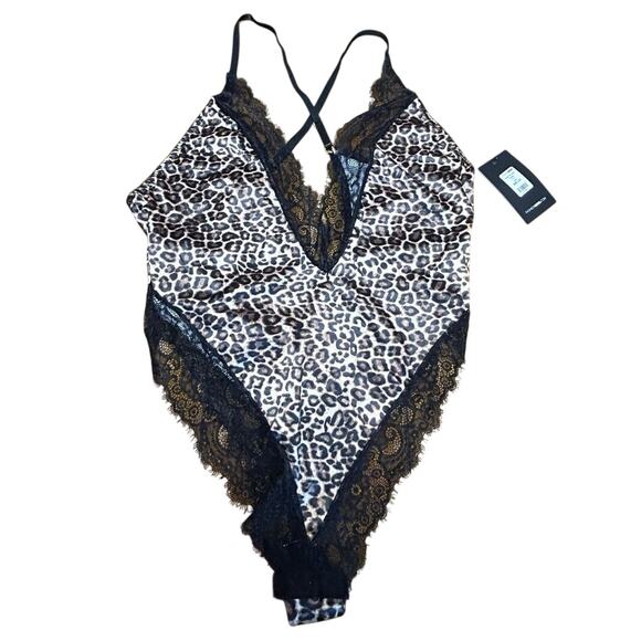NWT Proud Till Dawn Teddy in Leopard / Black by Fashion Nova Size XL - Picture 3 of 5